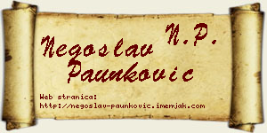 Negoslav Paunković vizit kartica